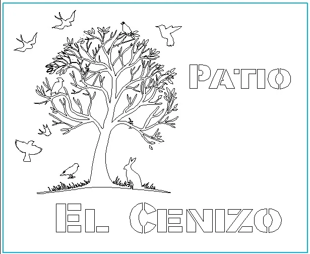 Letrero Patio El Cenizo, taller de maquinados de ABP